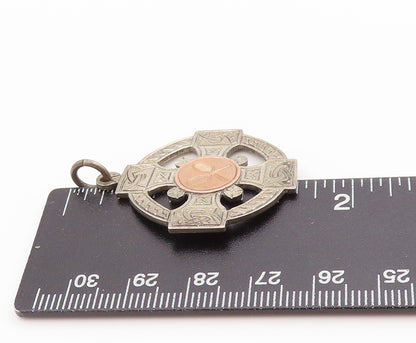 925 Sterling Silver Vintage Pendant ENGLAND 1929 Antique Tennis Cross  PT24855
