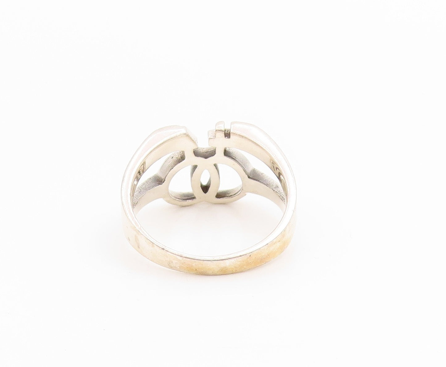 925 Sterling Silver Vintage Ring Classic Double Venus Symbol Band  Sz 9  RG33785