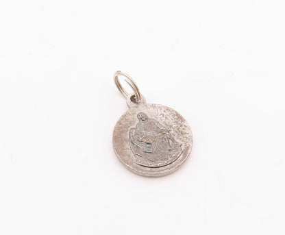 925 Silver  Vintage Antique Two Sided Pope Joannes Paulus II Pendant  PT21280