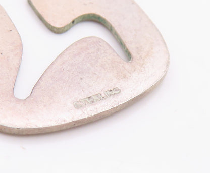 925 Sterling Silver Vintage Pendant Minimalistic Running Human Cutout PT24685