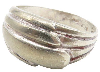 925 Sterling Silver  Vintage Fluted Wrap Design Smooth Band Ring Sz 7  RG11749