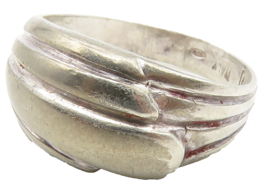925 Sterling Silver  Vintage Fluted Wrap Design Smooth Band Ring Sz 7  RG11749