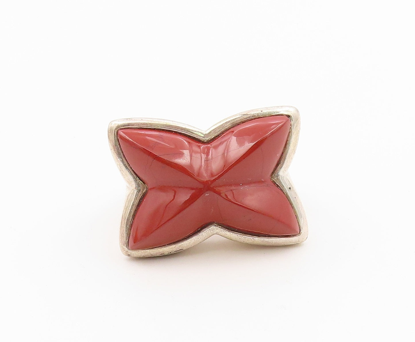 925 Sterling Silver Vintage Ring WHITNEY KELLY Red Jasper Star  Sz 6  RG36605