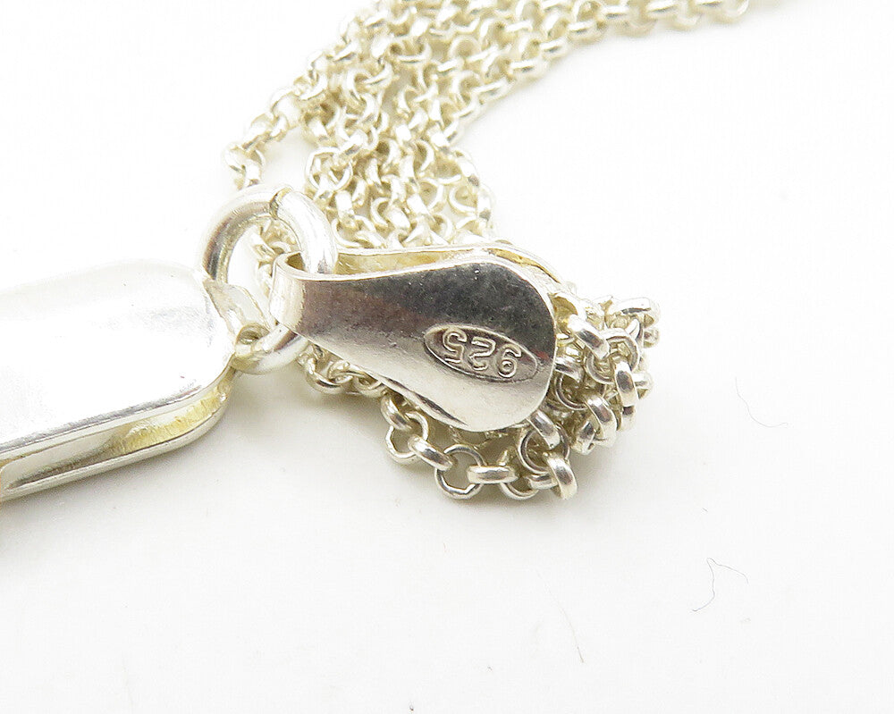925 Silver & 14K GOLD Vintage Love Heart Multi Strand Chain Necklace NE3051