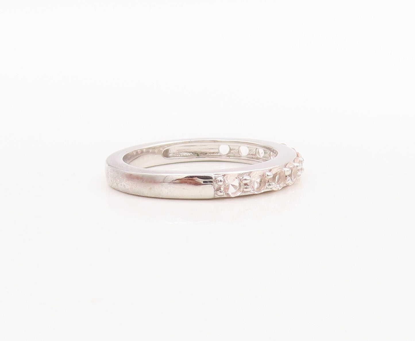 925 Sterling Silver Vintage Ring Minimalist Two Tone CZ Stackable  Sz 7  RG29470