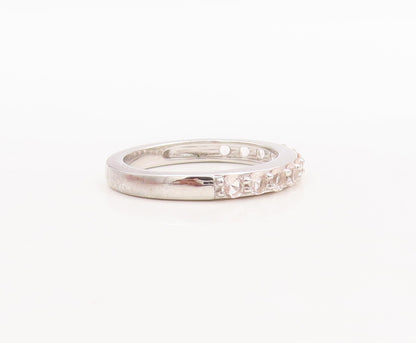 925 Sterling Silver Vintage Ring Minimalist Two Tone CZ Stackable  Sz 7  RG29470