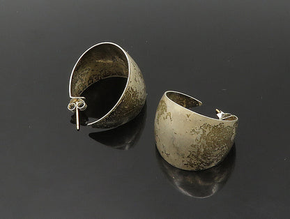 925 Silver & 14K GOLD  Vintage Minimalist Wide Curve Drop Earrings EG11530