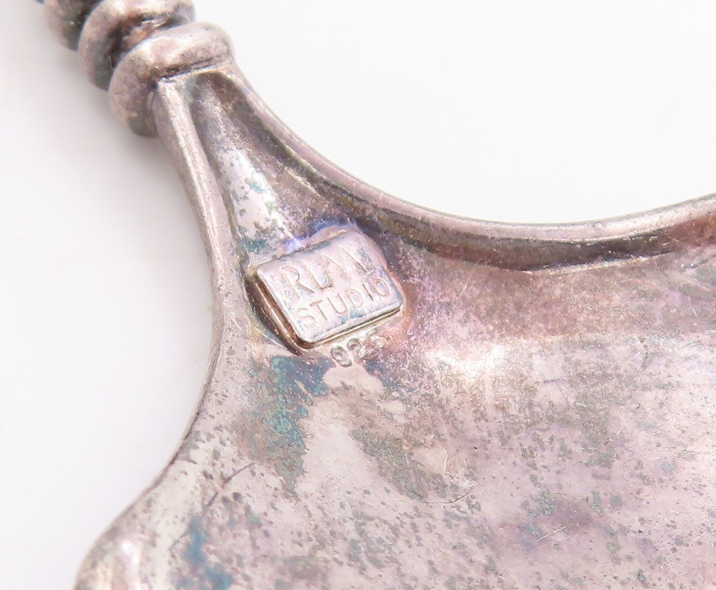 925 Sterling Silver Vintage Pendant RLM STUDIO Modernist Fan Shape Charm PT25255
