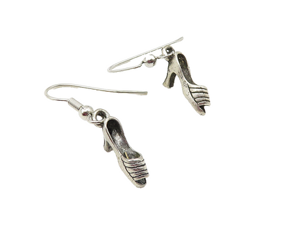 925 Sterling Silver  Vintage Petite High Heel Sandal Dangle Earrings  EG6285