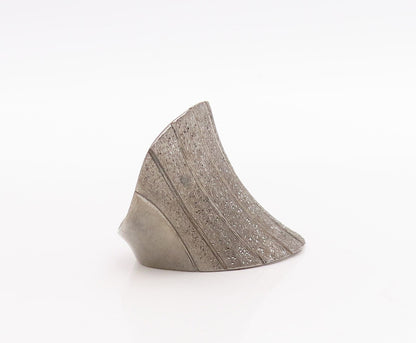 925 Sterling Silver Vintage Ring JACMEL Designer dented Effect  Sz 7.5  RG28991