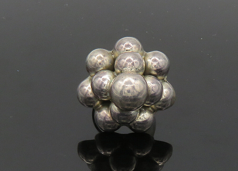 MEXICO 925 Silver  Vintage Bubble Dome Adjustable Band Ring Sz 6  RG20115