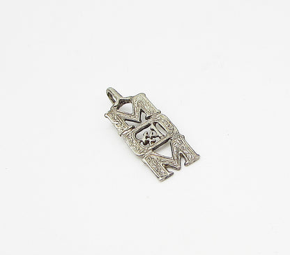 925 Sterling Silver  Vintage Number 1 Mom Drop Pendant  PT2241