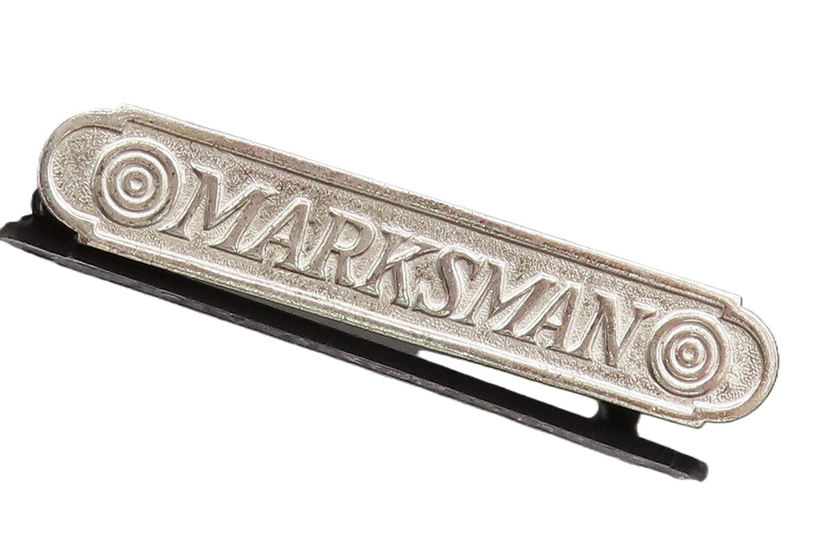 925 Sterling Silver  Vintage MARKSMAN Carved Raised Edge Brooch Pin  BP10434