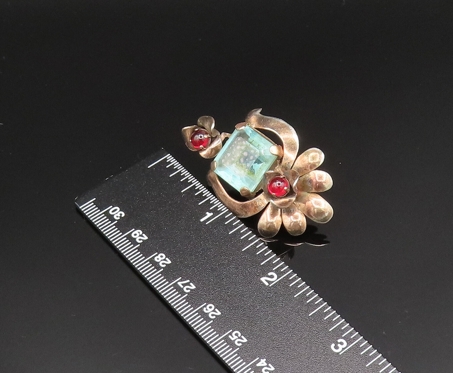 925 Sterling Silver  Vintage Garnet & Blue Topaz Non Pierced Earrings  EG11810