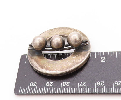 925 Sterling Silver Vintage Brooch FINLAND Modernist Geometric Spheres  BP11911