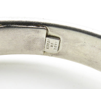 925 Sterling Silver  Vintage Shiny Ribbon Detail Smooth Cuff Bracelet  BT6039