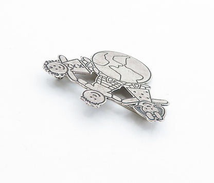 E.F.S. MEXICO 925 Sterling Silver Vintage Children World Unity Brooch Pin BP1843