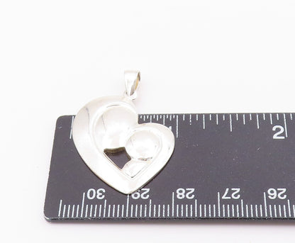 925 Silver  Vintage Love Is Patient Love Is Kind Heart Charm Pendant  PT20744