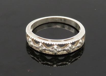 AVON 925 Silver  Vintage Topaz Diamond Shape Pattern Band Ring Sz 8  RG20756