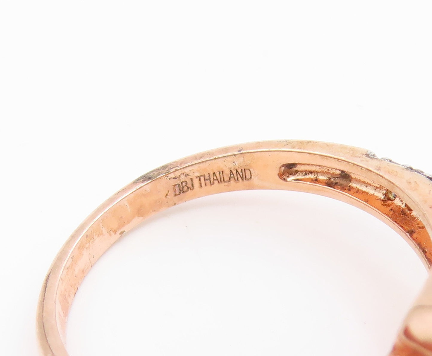 925 Sterling Silver Vintage Ring Gold Plated CZ Statement Band  Sz 7  RG34971