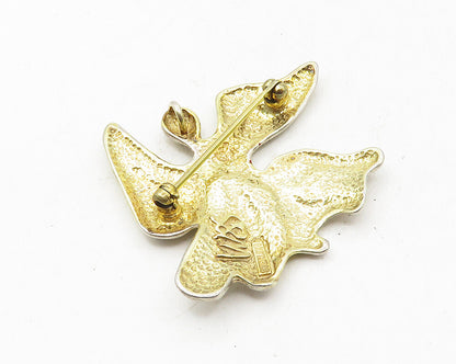 W&S SORENSEN 925 Silver  Vintage Shiny Two Tone Angel Motif Brooch Pin  BP4143