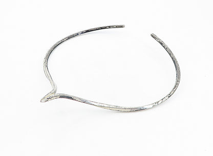 ALFRED KARRAM 925 Silver  Vintage Minimalist Pointed Collar Necklace NE1563