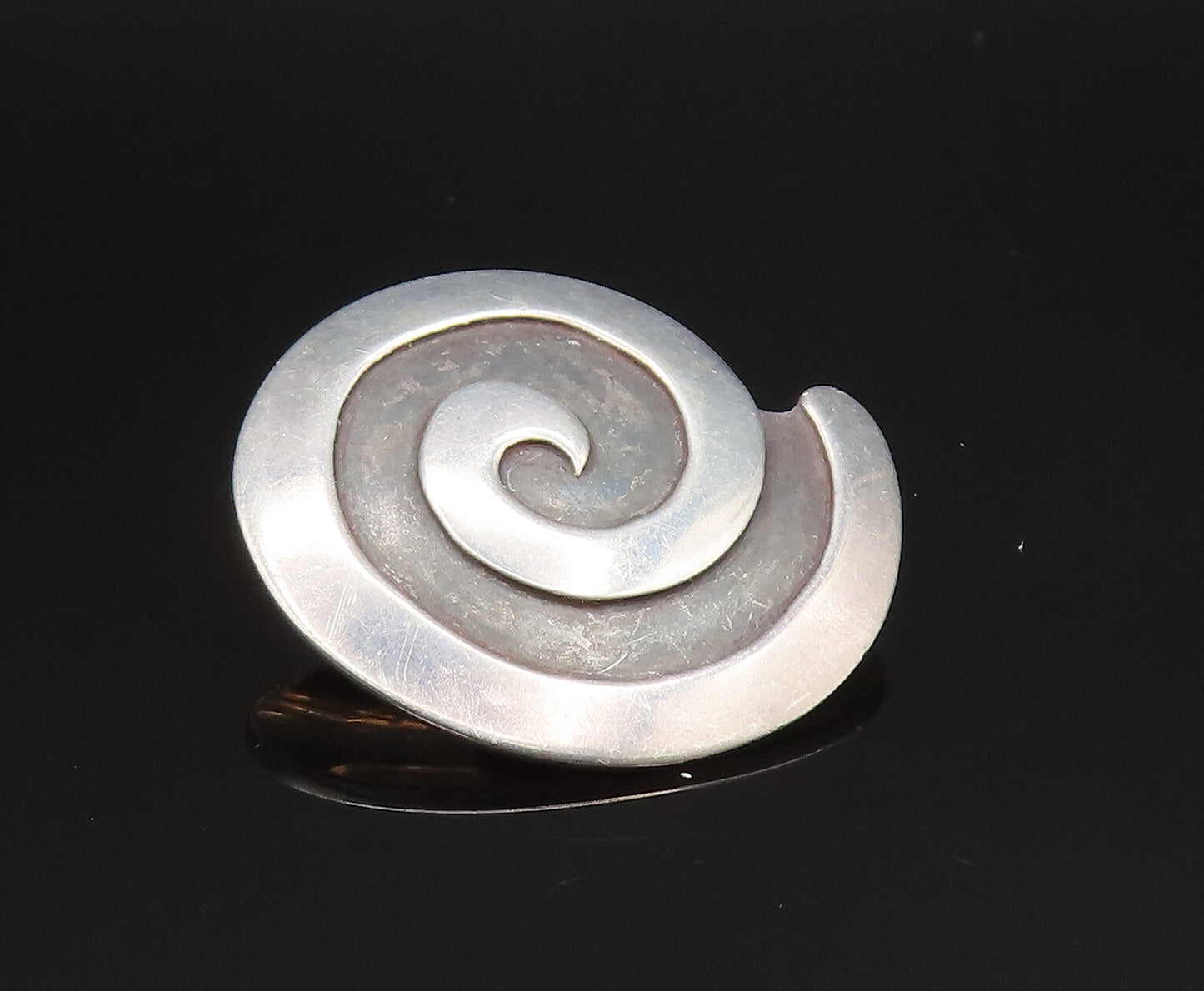 DESIGNER 925 Sterling Silver Vintage Carved Spiral Dome Drop Earrings EG11821