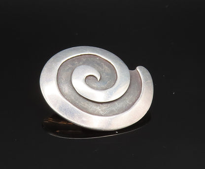 DESIGNER 925 Sterling Silver Vintage Carved Spiral Dome Drop Earrings EG11821