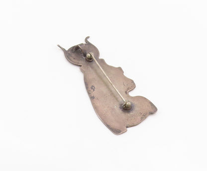925 Sterling Silver Vintage Brooch Pin MMA Etched Hathor Goddess Profile BP12552
