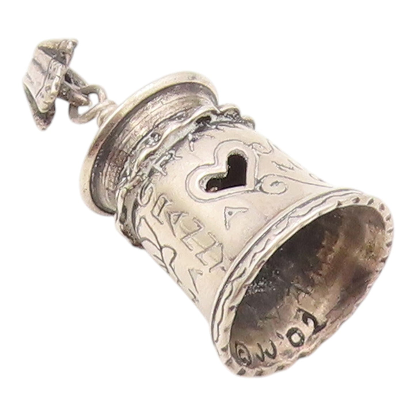 925 Sterling Silver  Vintage Shiny Etched Grandmother Love Pendant  PT17571