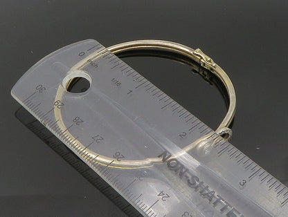 925 Sterling Silver  Vintage Cubic Zirconia Accent Thin Bangle Bracelet BT1338