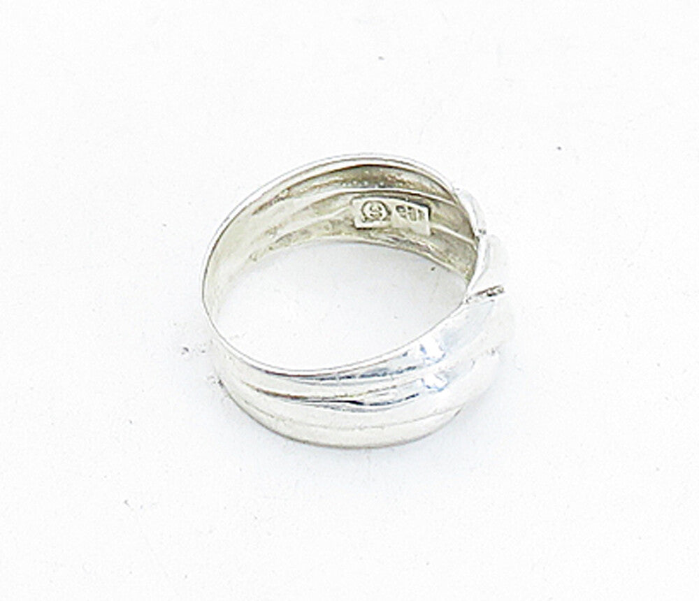 SHUBE 925 Sterling Silver  Vintage Shiny Fluted Swirl Band Ring Sz 8.5  RG4605