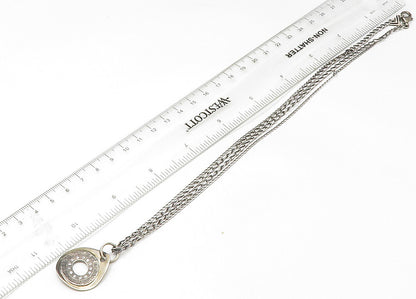SILPADA 925 Silver  Vintage Cubic Zirconia Dark Tone Chain Necklace  NE3642