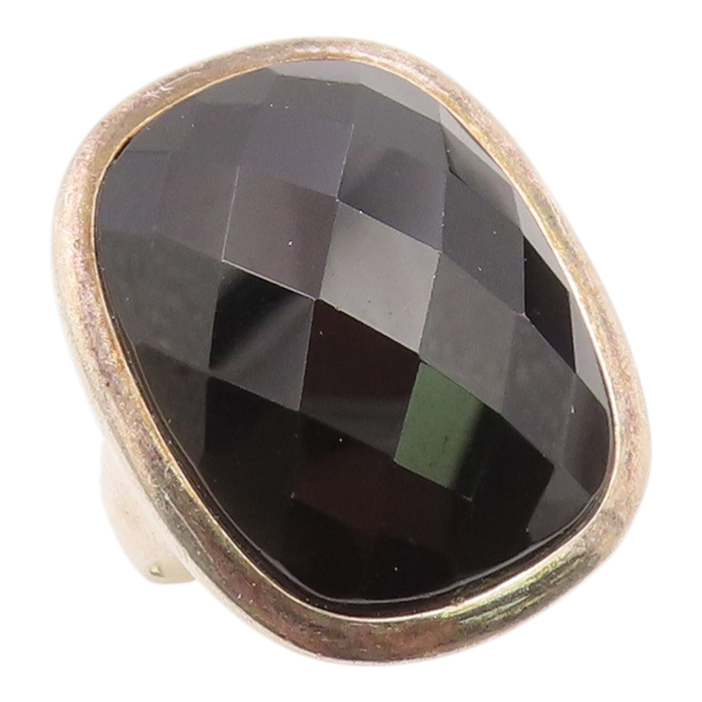 925 Sterling Silver Vintage Ring SCOTT KAY Faceted Onyx Band  Sz 7.5  RG36064