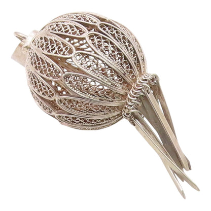 925 Sterling Silver  Vintage Wire Spiral Sphere Dangle Pendant  PT20293