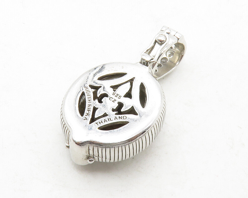 JUDITH RIPKA 925 Silver  Smoky Topaz & Cubic Zirconia Shiny Pendant  PT10321