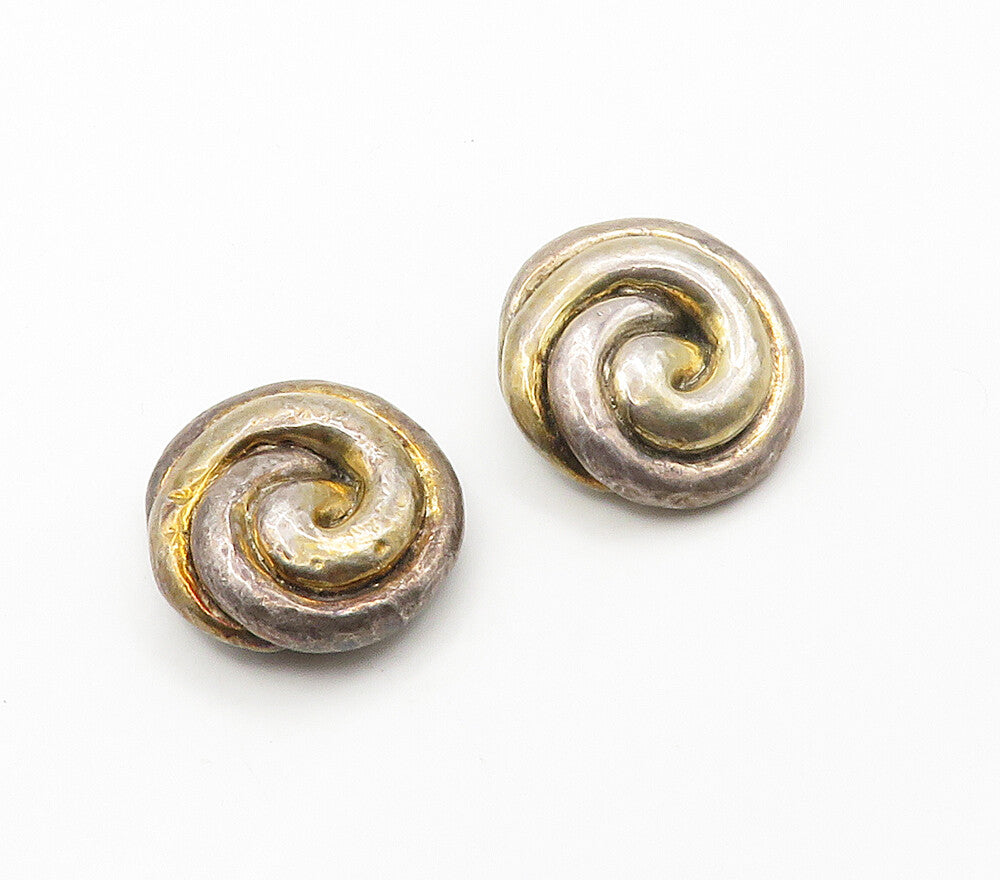 925 Sterling Silver  Vintage Hollow Spiral Non Pierce Drop Earrings  EG8075