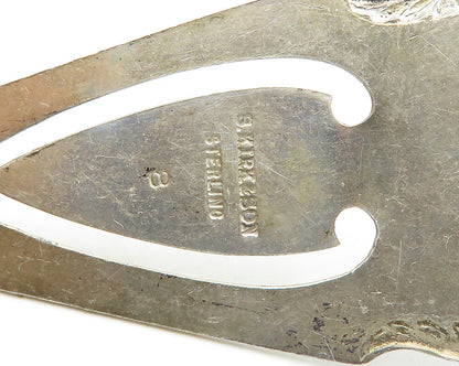 S. KIRK & SON 925 Silver  Vintage Etched Initials Floral Book Mark  TR2650