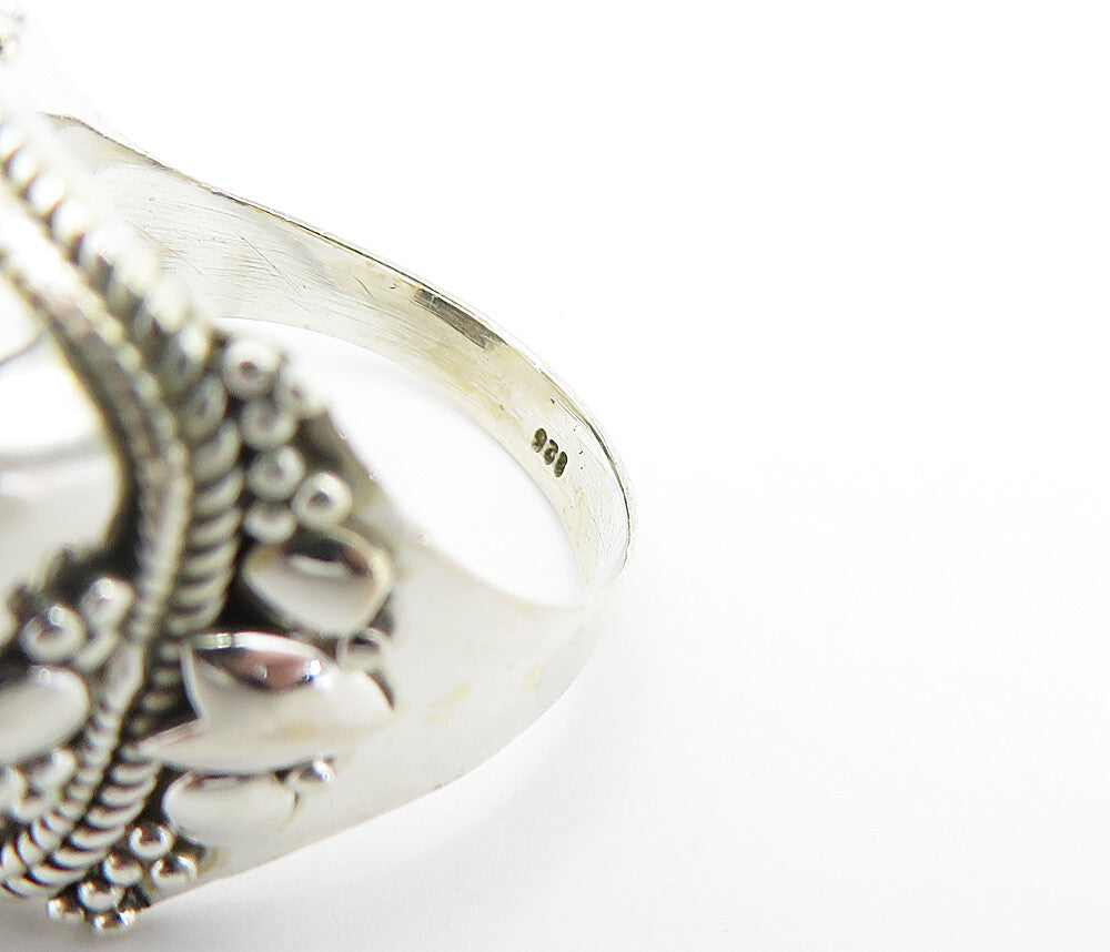 925 Sterling Silver Multi Color Jasper Shiny Twist Cocktail Ring Sz 8 RG7898