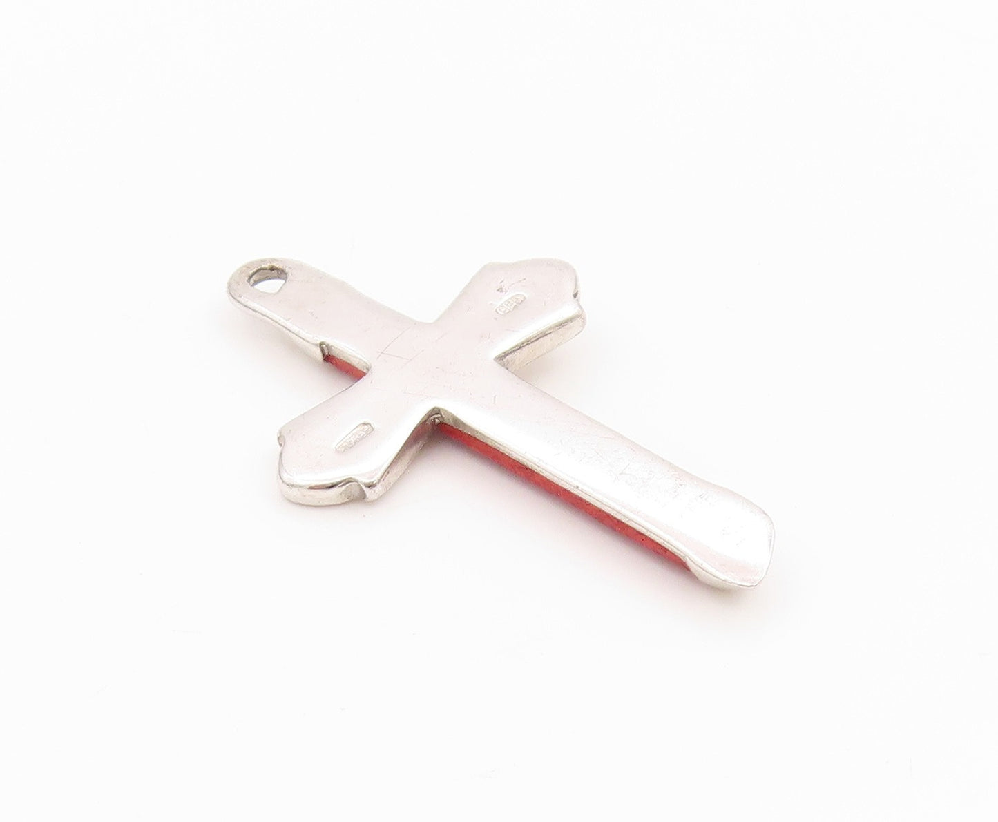 925 Sterling Silver Vintage Pendant Designer Religious Cross  PT24542