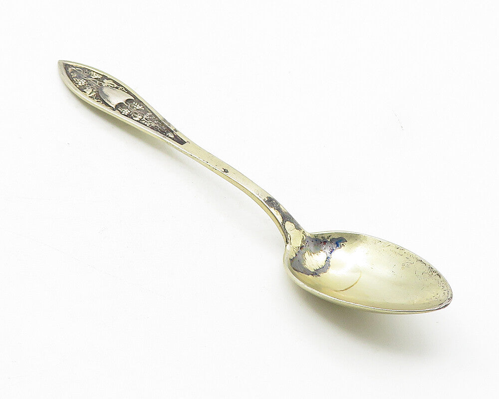 925 Sterling Silver  Vintage Floral Vine Detail Petite Espresso Spoon  TR1813