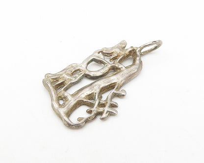 925 Sterling Silver  Vintage Number One Mom Dark Tone Drop Pendant  PT9245