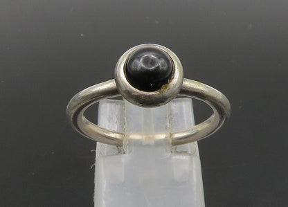 PANDORA 925 Silver   Vintage Cabochon Black Onyx Solitaire Ring Sz 8  RG23041