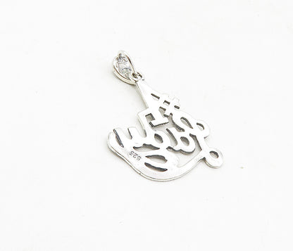 925 Sterling Silver  Sparkling Marcasite Number One Lady Drop Pendant  PT6484