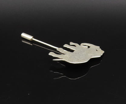 925 Sterling Silver  Vintage Minimalist Elephant Animal Lapel Pin  TR3437