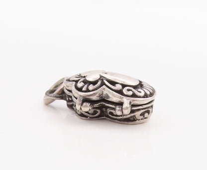 925 Sterling Silver Vintage Pendant Religious Cross Prayer Box OPENS  PT24930