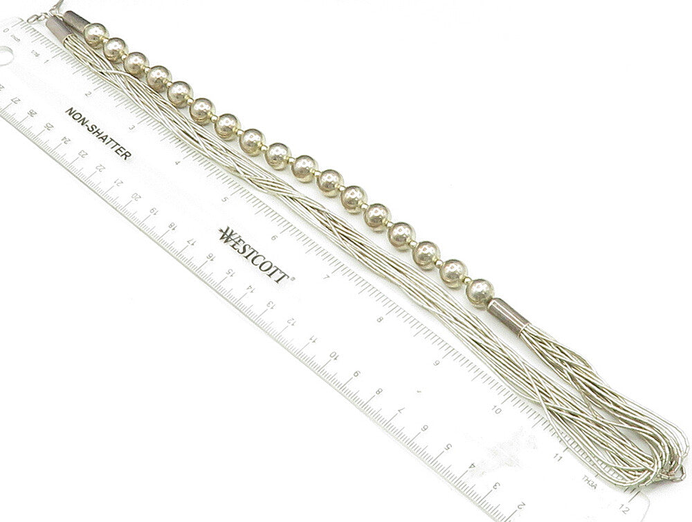 925 Sterling Silver  Vintage Beaded & Multi Strand Necklace  NE3778