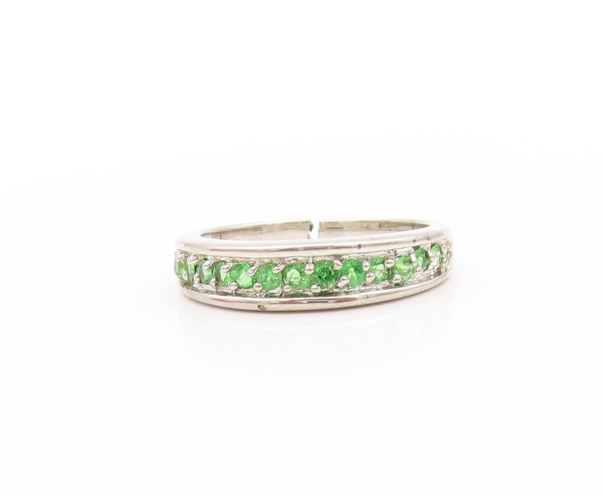 925 Sterling Silver Vintage Ring Minimalist Round Peridot Band  Sz 6  RG32931
