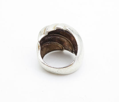925 Sterling Silver  Vintage Shiny Fluted Dome Design Band Ring Sz 5.5  RG7506