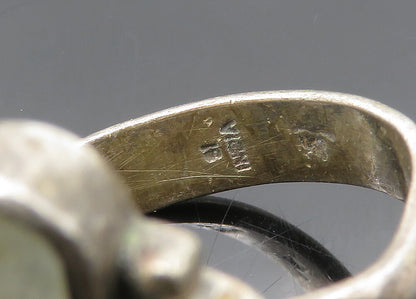 925 Silver Vintage Quartz Pearl & Multi Stone Cocktail Ring Sz 8 RG20341